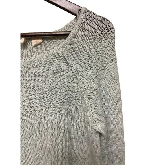 Anthropologie Moth Women's Sweater Linene Blend Mint Green Knit Size Small - Picture 2 of 8